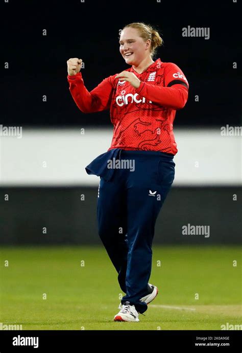 Englands Bryony Smith Celebrates The Wicket Of Indias Smriti Mandhana