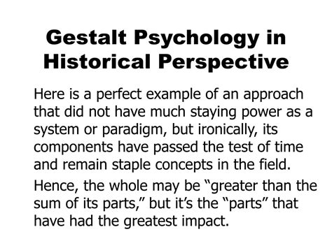 Ppt Gestalt Psychology In Historical Perspective Powerpoint