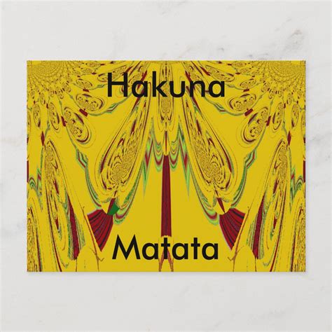 Hakuna Matata Postcard Horizontal Template Zazzle