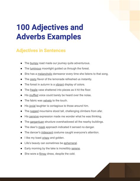 Adjectives and Adverbs - 99+ Examples, How to Use, PDF, Tips