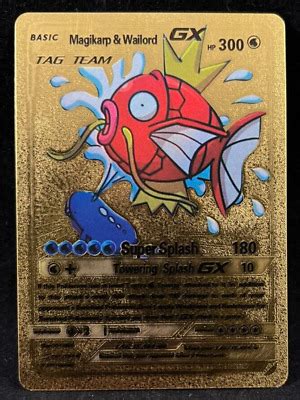 Pok Mon Magikarp Wailord Gx Tag Team Gold Foil Fan Art Card