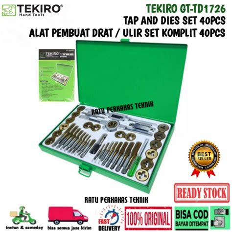 Jual Tekiro Hand Tap Set 40 Pcs Tap And Dies Drat Ulir Tap Balik Set