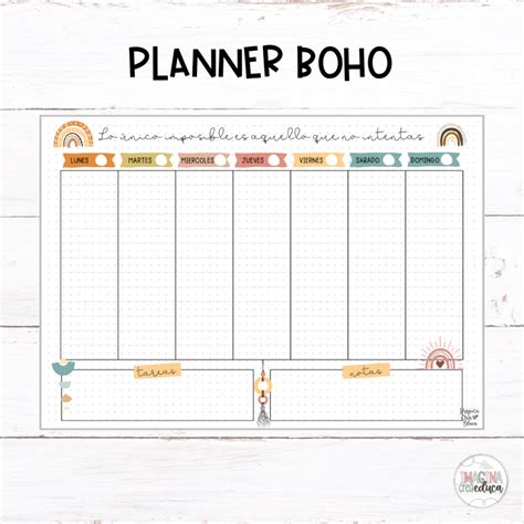 Planner Boho Imagina Crea Educa