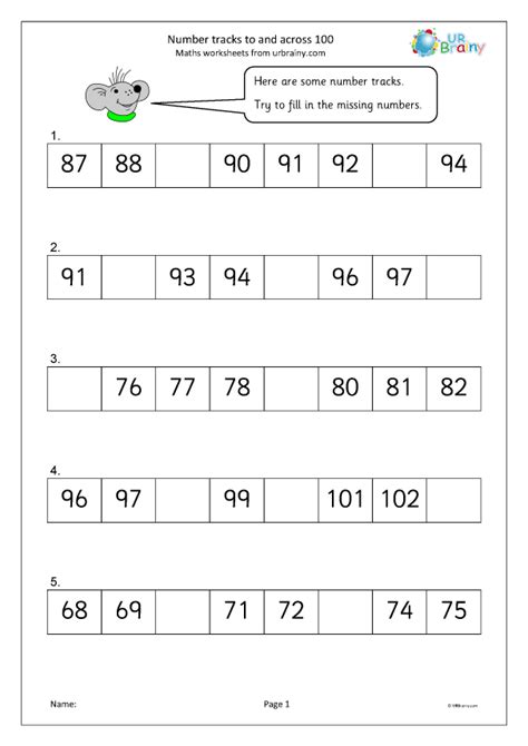 Number Tracks To And Across Counting By Urbrainy