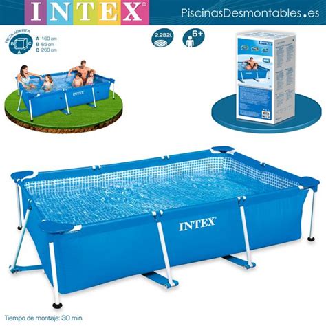 Piscina INTEX Rectangular de la serie METAL FRAME. Su estructura está ...