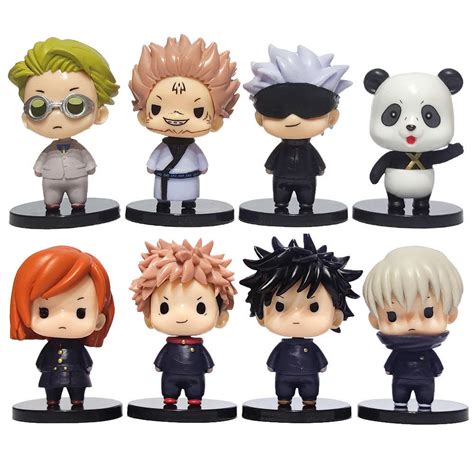 8PCS Set Jujutsu Kaisen Anime Figure Itadori Yuji Fushiguro Megumi