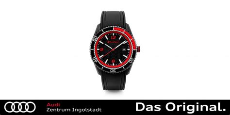 Original Audi Sport Uhr Herren schwarz rot 3102000200 VW Shop Zubehör