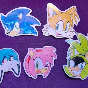 Holo Big Sanic Heads Stickers Etsy