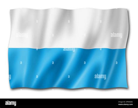 Bavaria State Flag Germany Waving Banner Collection 3d Illustration