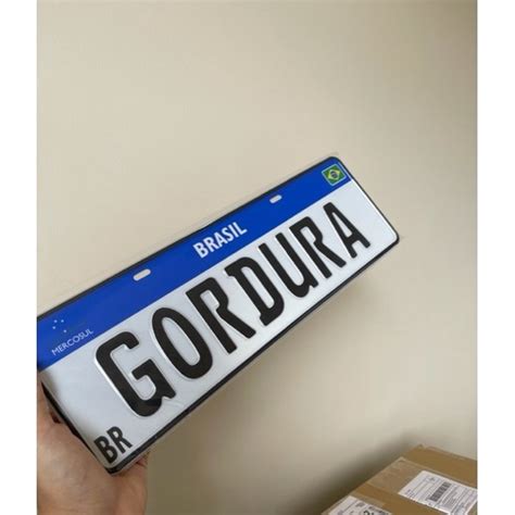 Placa De Carro Personalizada Mercosul Em Alumínio Nome Decorativa