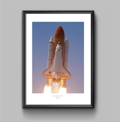 Space Shuttle Atlantis Colour Commemorative Framed Print - Etsy