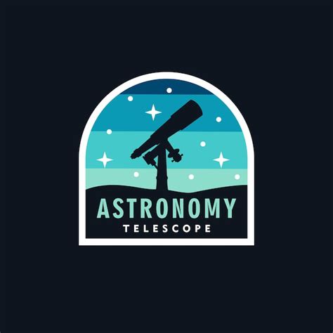 Logotipo de la insignia de astronomía Vector Premium