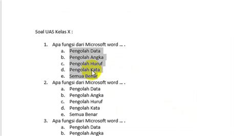 Cara Membuat Soal Pilihan Ganda Di Word Homecare24