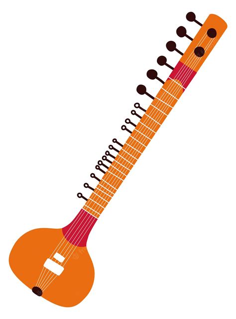 Sitar Instrument Drawing