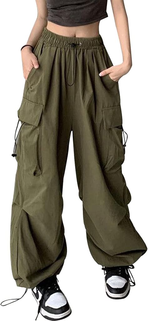 Kukuzhu Gxfgzzsr Womens High Waisted Baggy Cargo Pants Y K Wide Leg