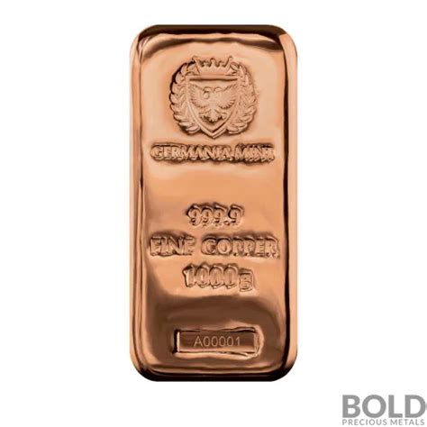 1 Kilo Germania Mint Copper Cast Bar