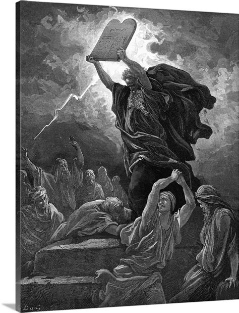 Moses Breaks The Tablets Of The Law Engraving Bible Gustave Dore