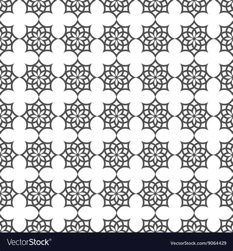 Monochrome Seamless Pattern In Islamic Motif Vector Image