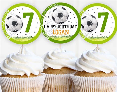 Soccer Birthday Cupcake Toppers Soccer Party Decor Soccer Etsy Australia