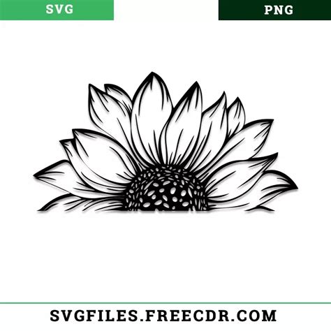 Half Sunflower Svg | Tatoo