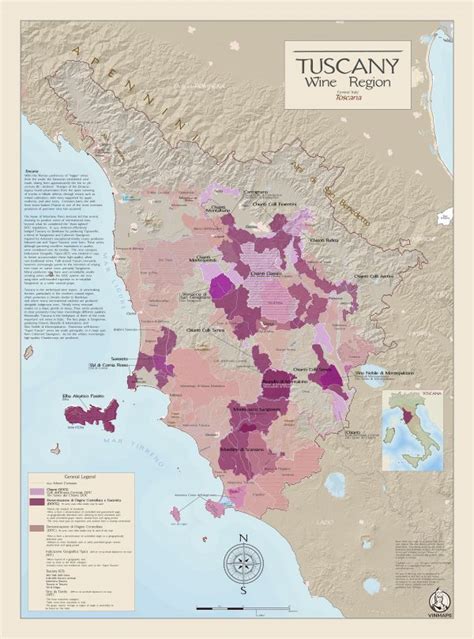 Tuscany Wine Region Map