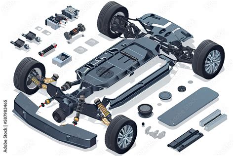 Modern electric car chassis design battery modular platform skateboard ...