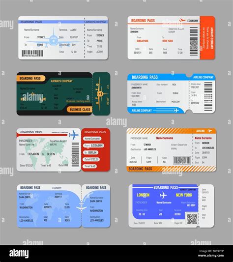 Boarding Pass Template Board Trip Tickets Airplane Travel Checking