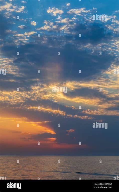 Beautiful sunset over the Caspian Sea Stock Photo - Alamy