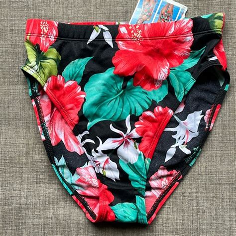 Catalina Swim Vintage Swimwear Catalina Hawaiian Flower Print Bikini Bottoms Small Poshmark