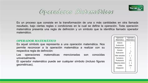 Teor A Operadores Matem Ticos Ppt