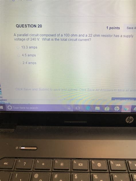 Solved QUESTION 20 1 Points Save A A Parallel Circuit Chegg