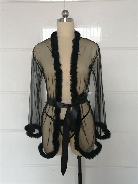 Zzyup Sexy Robe Feminine Mesh Trim Lingerie Arrival