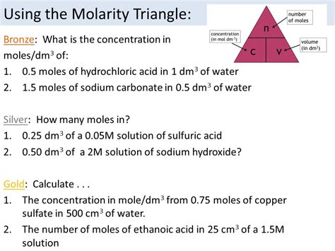 Moles, Molarity and Concentration Edexcel 9-1 Separate (Triple) Science