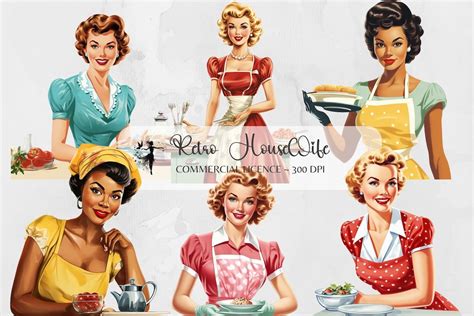 Retro Housewife Clipart 50s Png 50s Housewife Retro Clipart Retro