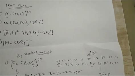 Electron Rule Organometallic Compound Part Youtube