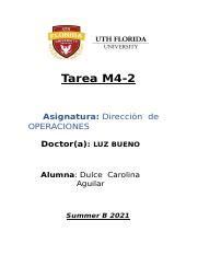 TAREA M4 2 docx Tarea M4 2 Asignatura Dirección de OPERACIONES