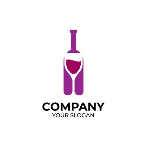 Wine bottle logo design 7058235 Vector Art at Vecteezy