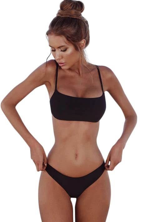 Costum De Baie Brazilian Bikini Si Sutien Spandex Tub Negru L Intl