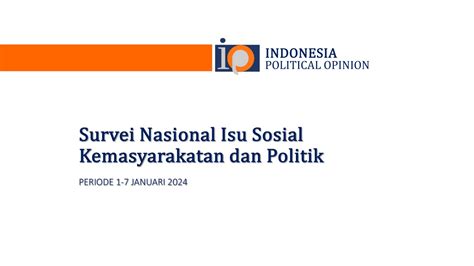 Survei Januari Survei Nasional Isu Sosial Kemasyarakatan Dan