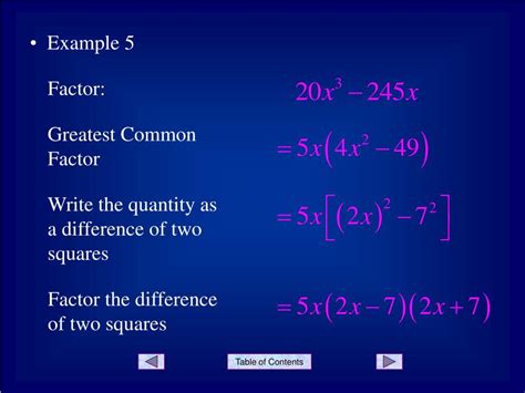 Ppt Factoring Difference Of Two Squares Powerpoint Presentation Free Download Id 4990544