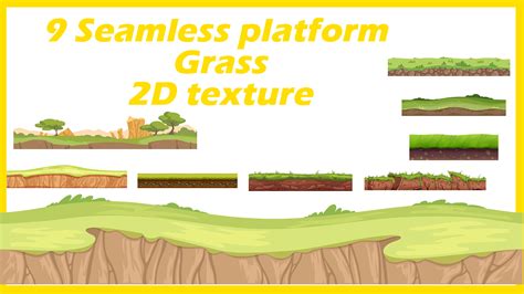 Collection Of 2d Cartoony Grass Platform Textures Godot Assets Marketplace