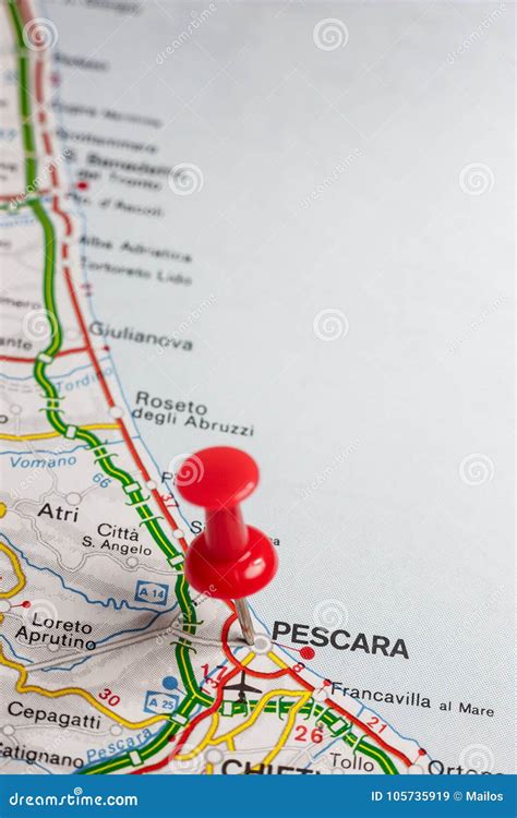 Pescara Pinned On A Map Of Italy Stock Image Image Of City