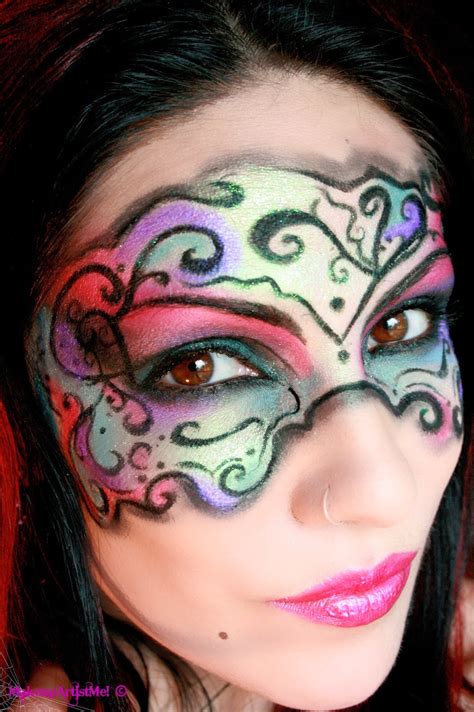 masked beauty masquerade costume makeup tutorial