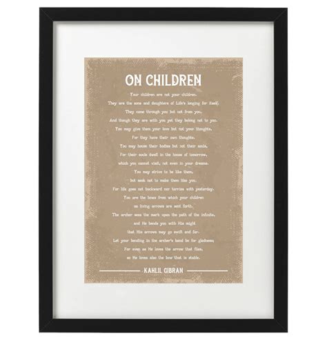 Kahlil Gibran On Children Poem Art Print Etsy