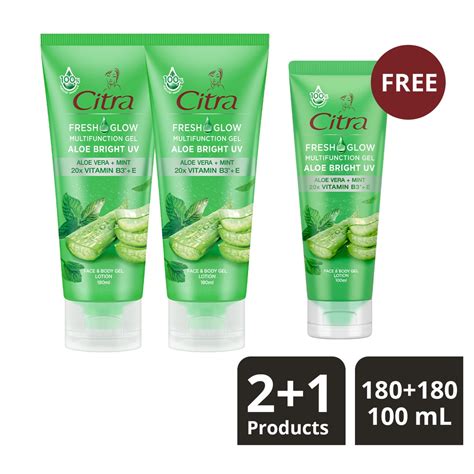 Jual Twin Pack Citra Aloe Vera Multifunction Gel 180ml FREE Aloe Vera