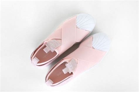 Adidas Superstar Slip Ons In Light Pink