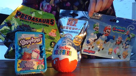 Oeuf And Jouet Kinder Shopkins Minion Super Mario Predasaurs And Fun