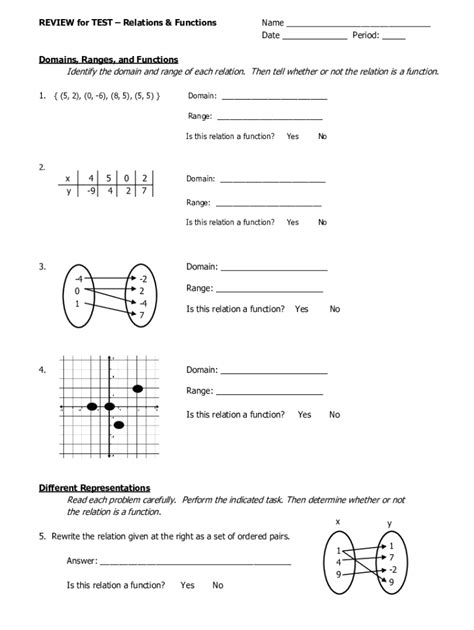 Fillable Online Domains And Ranges Of Relations Functions Fax Email