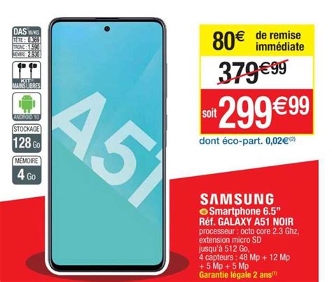 Promo Smartphone Galaxy A Noir Samsung Chez Cora Icatalogue Fr