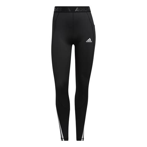 Adidas Techfit 3 Stripes Long Gym Leggings Womens Black Sportfirst